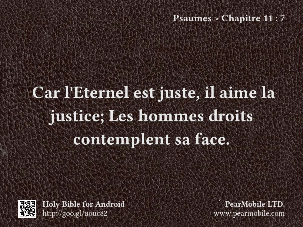 Psaumes, Chapitre 11:7